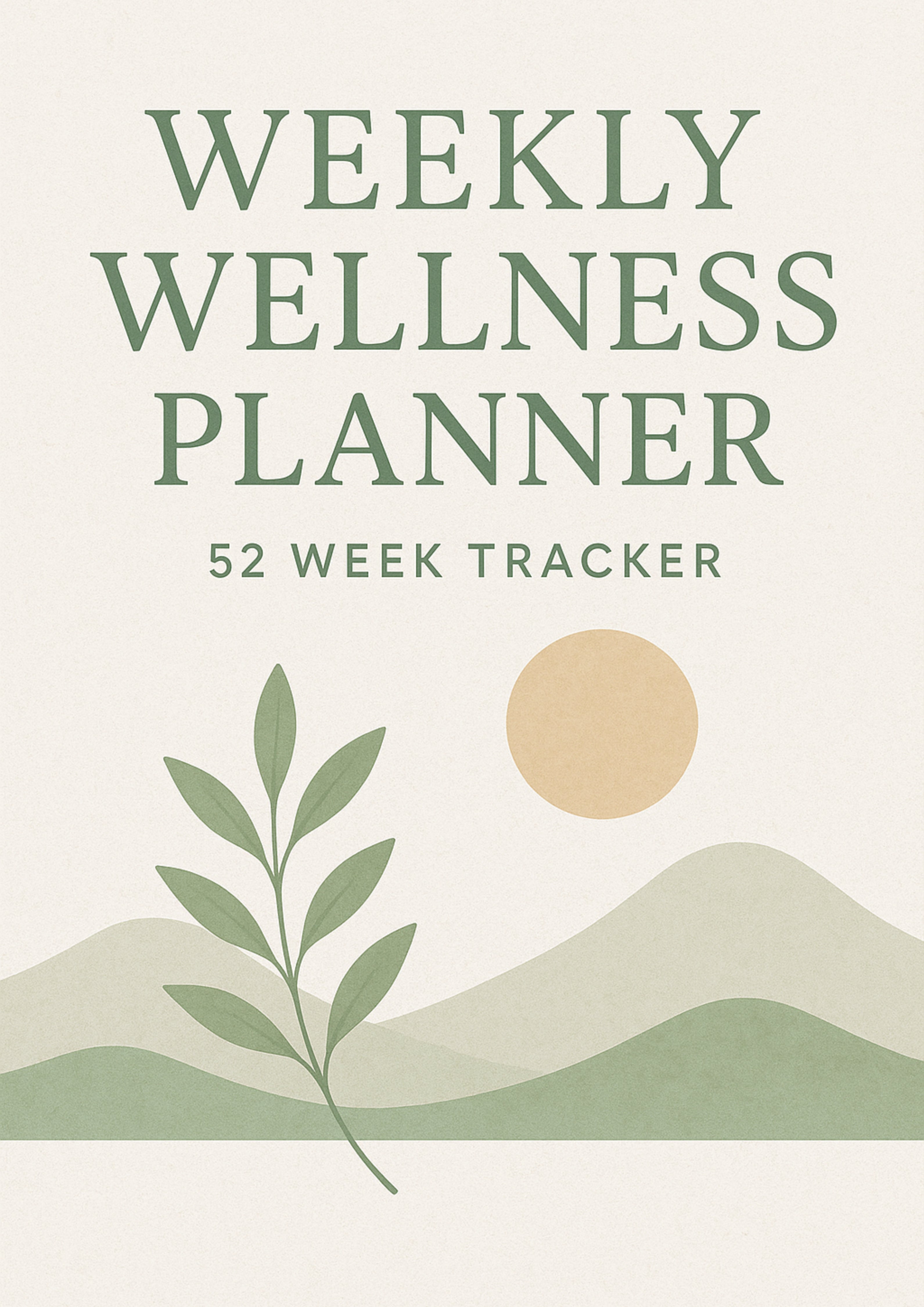 Weekly Wellness Planner – 52 Week Printable Tracker (+ Bonus Gratitude ...