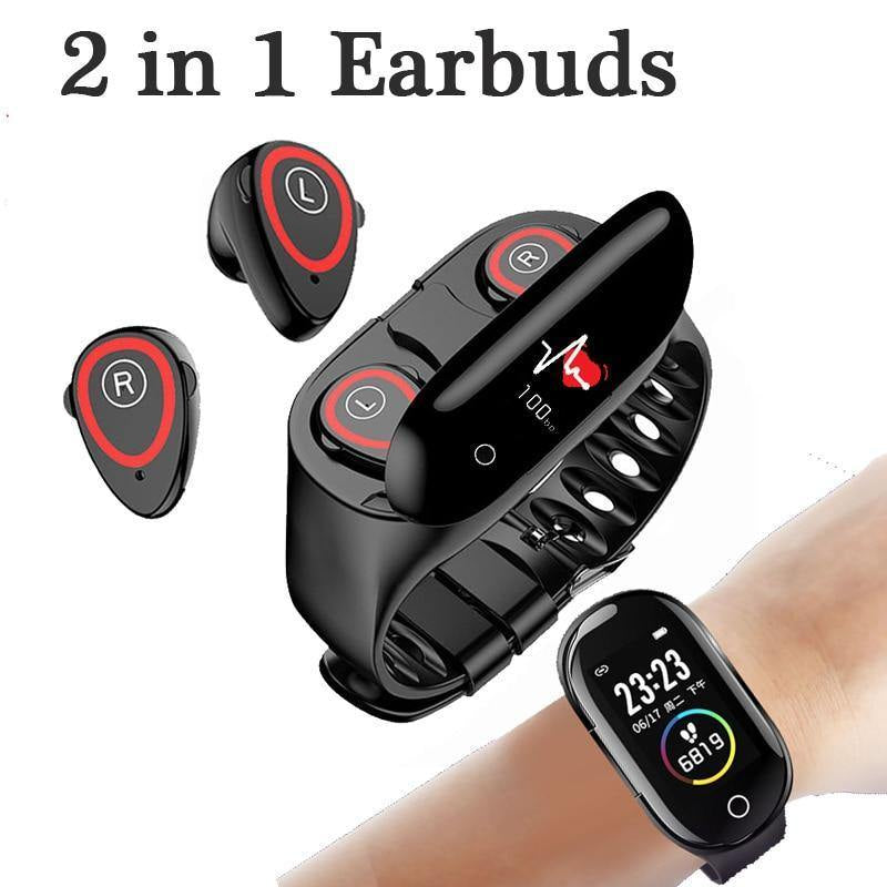 Smart Watch with Bluetooth Earbuds