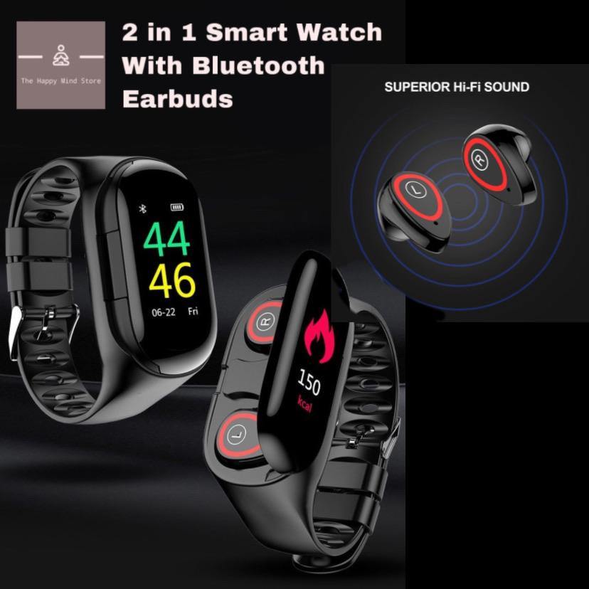Smartwatch mit Bluetooth-Ohrhörern