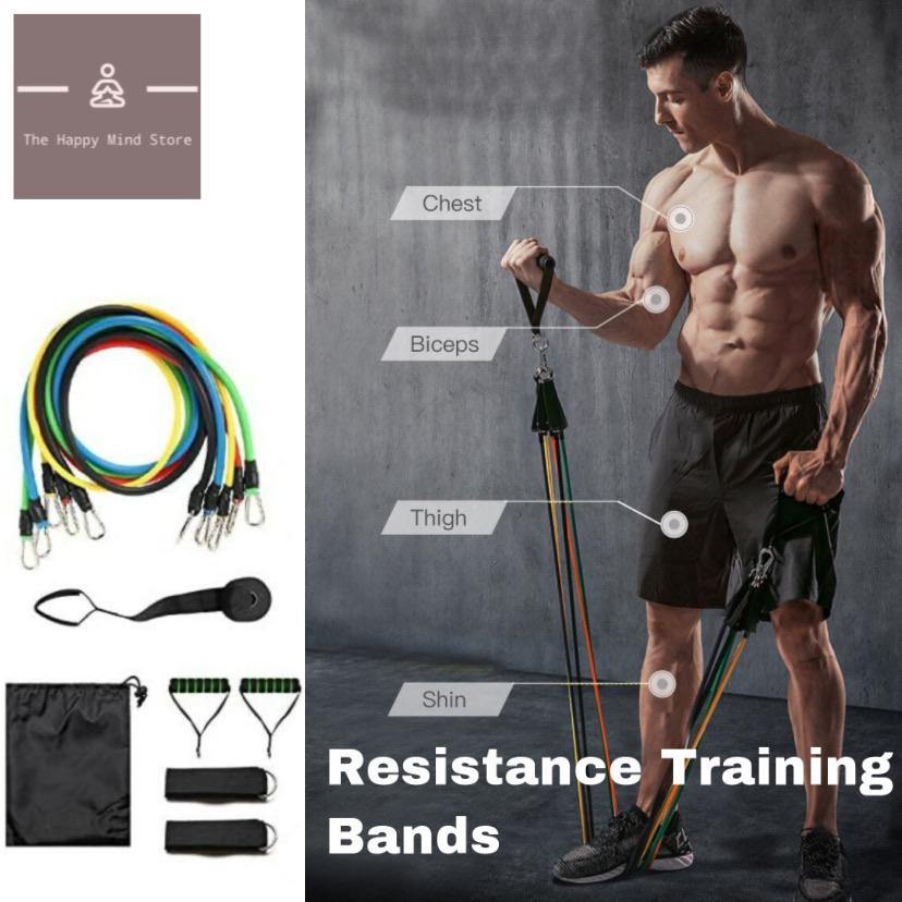 11 Piece Resistance Band Set - The Happy Mind Store
