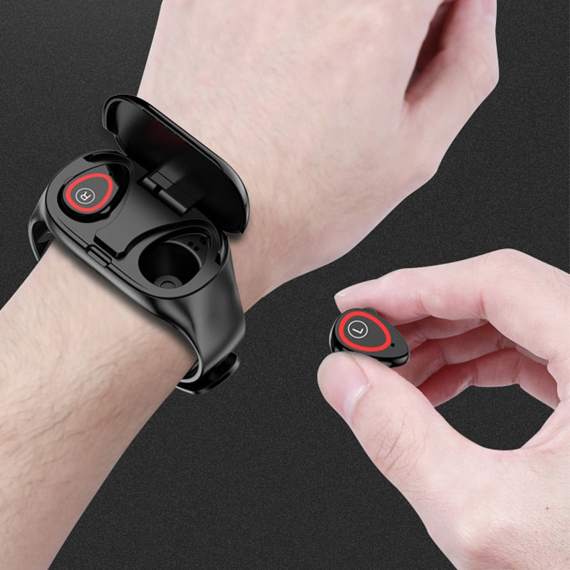 Smart Watch with Bluetooth Earbuds