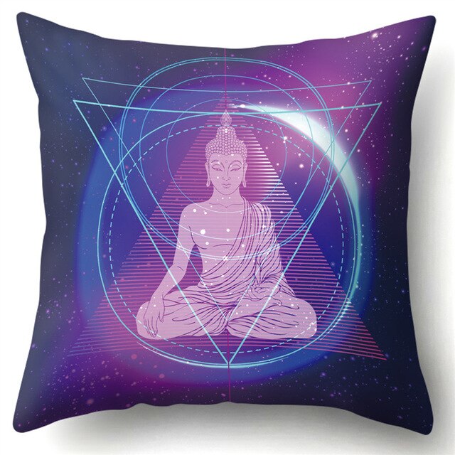 Fundas de cojín con estampado de chakras y meditación