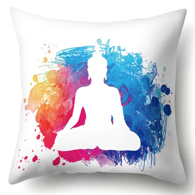 Fundas de cojín con estampado de chakras y meditación